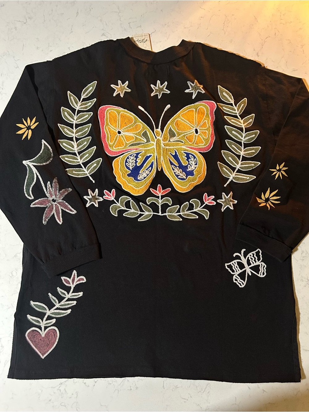 ❌SOLD❌NWT We The Free Never Leaf Me Embroidered Tee In Black Combo - Picture 4 of 16